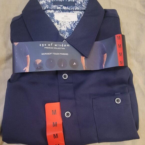 Age of Wisdom Men's Premium Collection Button-up Shirt new wit tags NWT - Picture 3 of 4